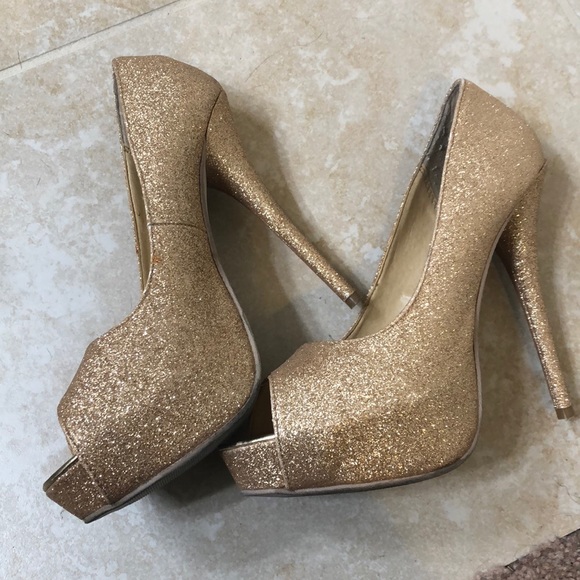 gold sparkly shoes